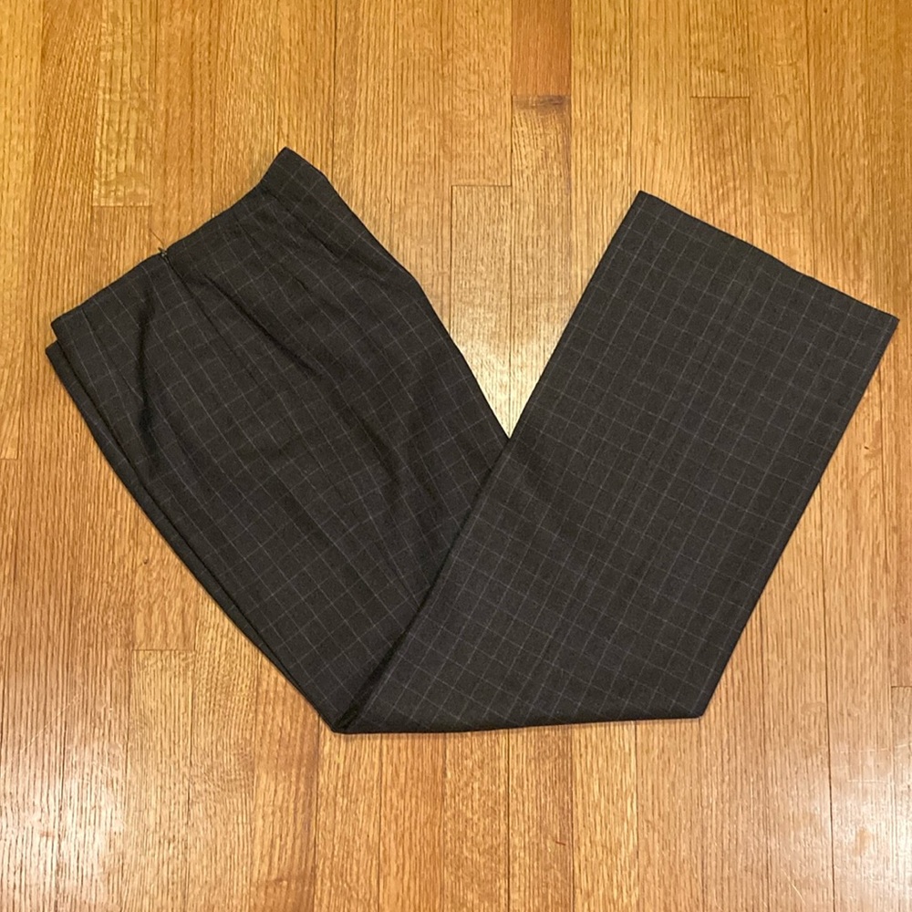 Talbots Vintage Dark Brown Wool Wide Leg Pants Size 6